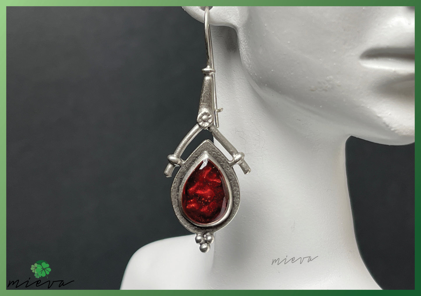 Tear of Royalty Earrings - Scarlet Ember