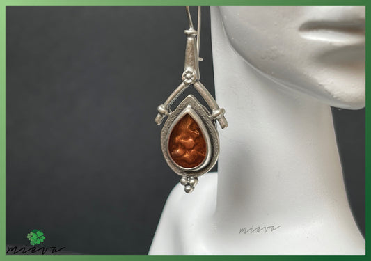 Tear of Royalty Earrings - Cognac Bliss