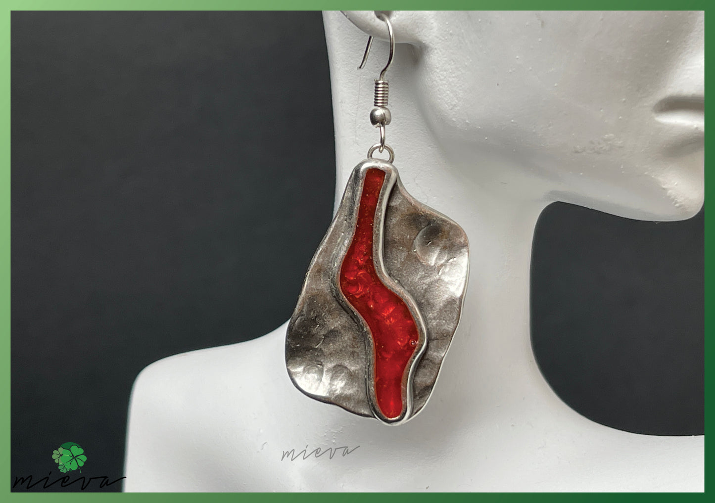 Fluid Artistry Earrings - Crimson Flow