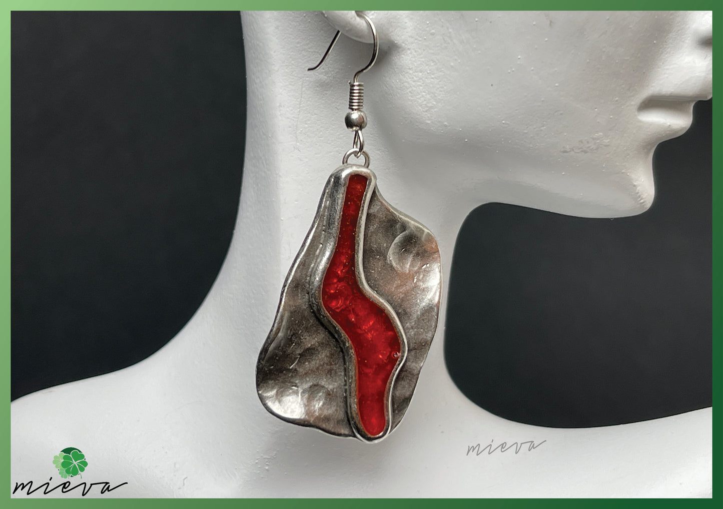 Fluid Artistry Earrings - Crimson Flow