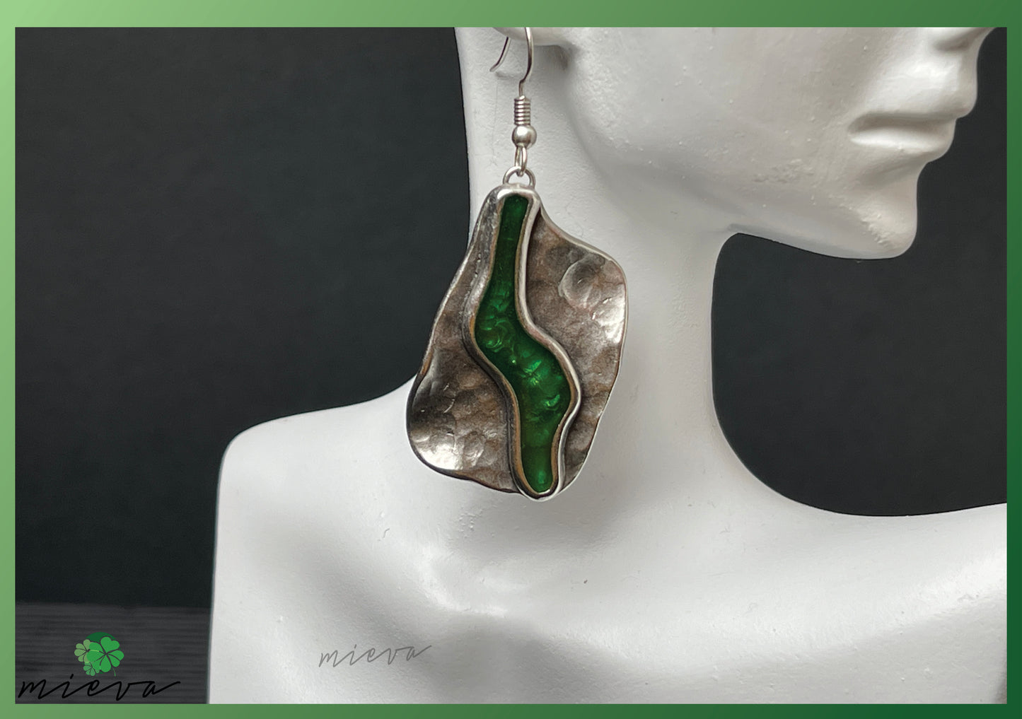 Fluid Artistry Earrings - Verdant Whisper