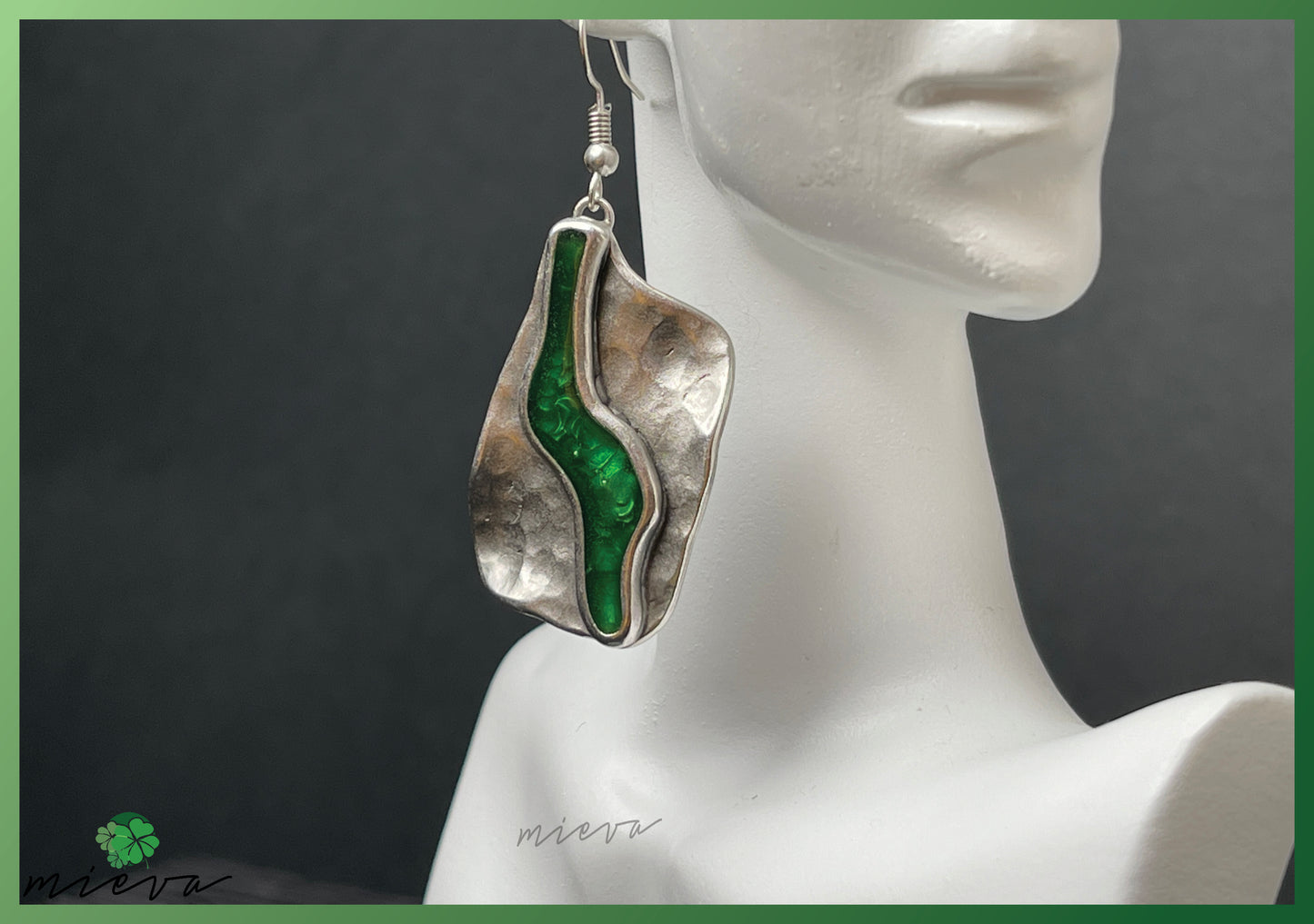 Fluid Artistry Earrings - Verdant Whisper