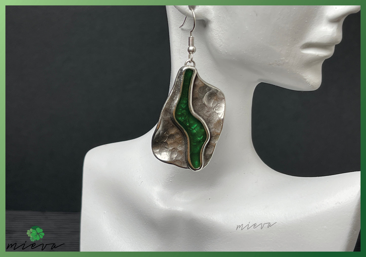 Fluid Artistry Earrings - Verdant Whisper