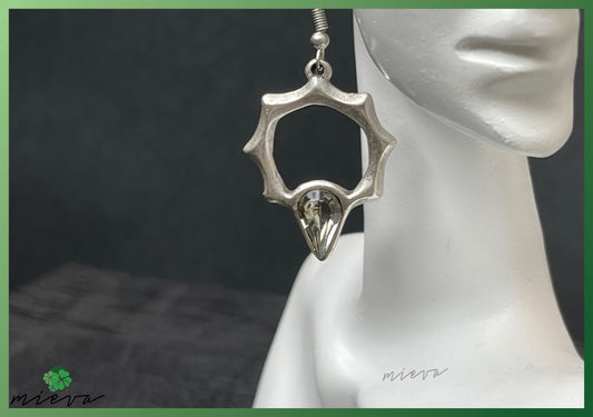 Geometric Allure Star Drop Earrings - Smoky Quartz