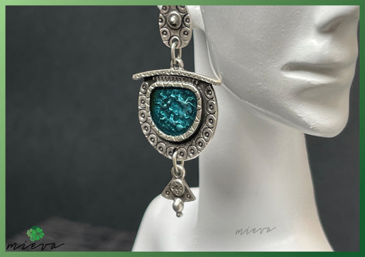 Antique Bijoux Drop Earrings - Teal Antiquity