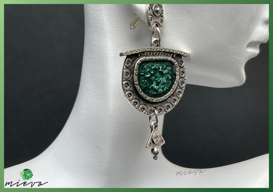 Antique Bijoux Drop Earrings - Emerald Mystique