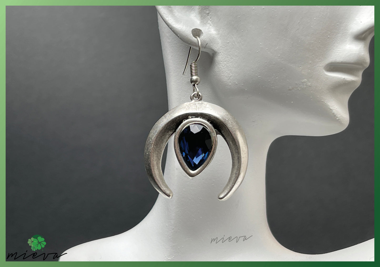 Modernist Eclipse Drop Earrings - Sapphire Night