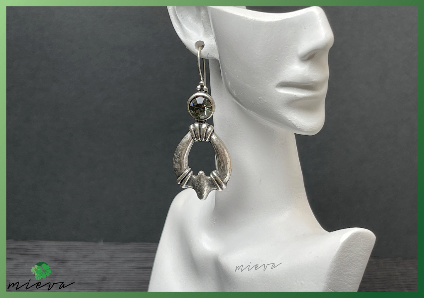 Nouveau Deco Hoop Earrings - Olive Gleam