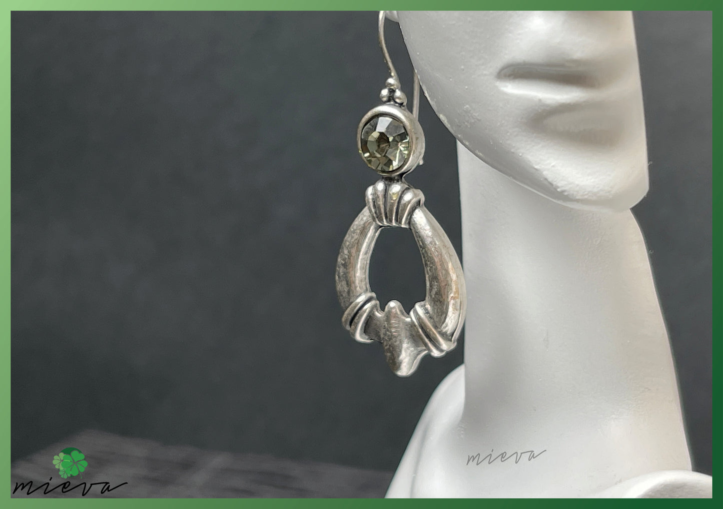 Nouveau Deco Hoop Earrings - Olive Gleam