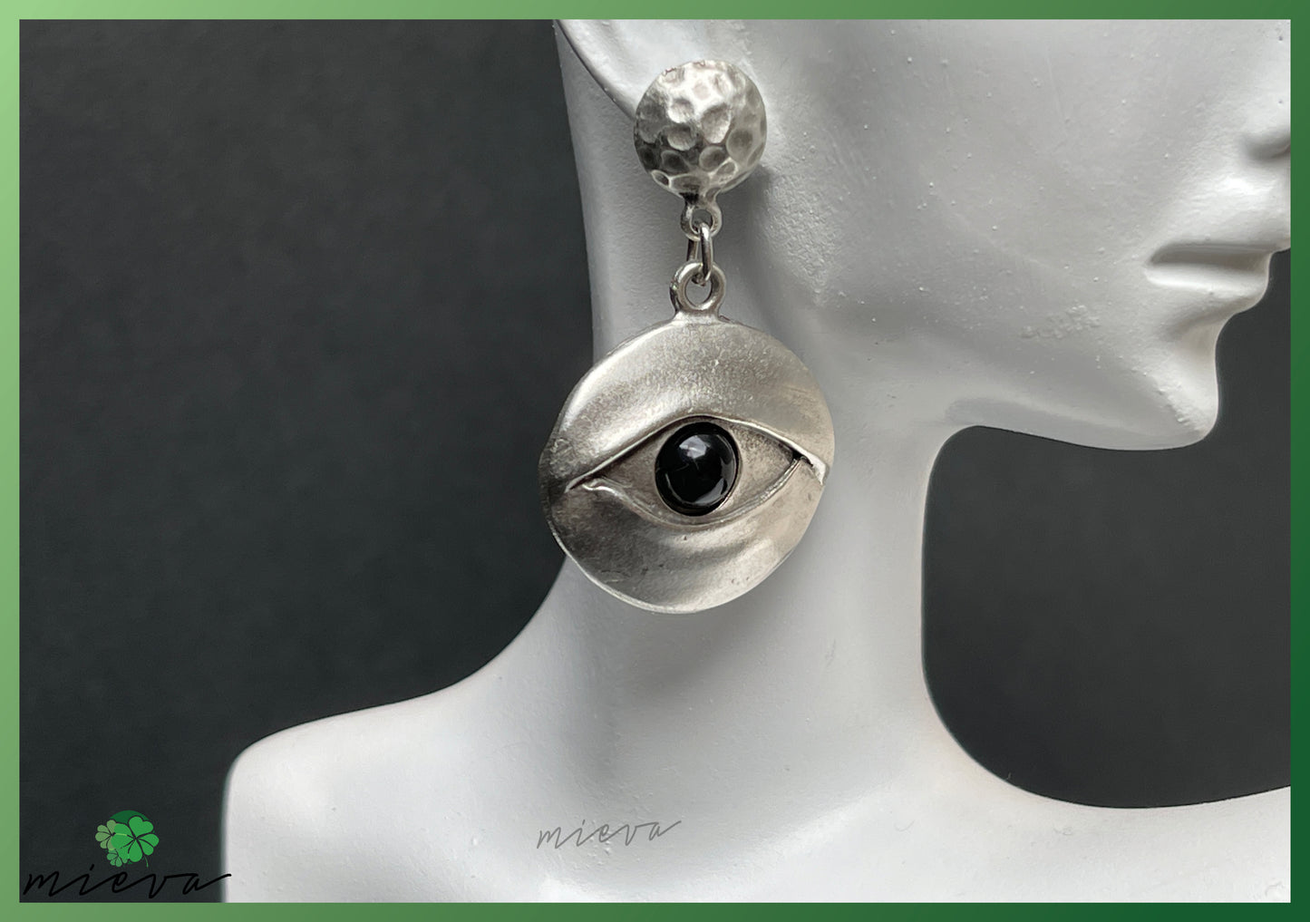 Mystical Gaze Disc Earrings - Enchanted Onyx