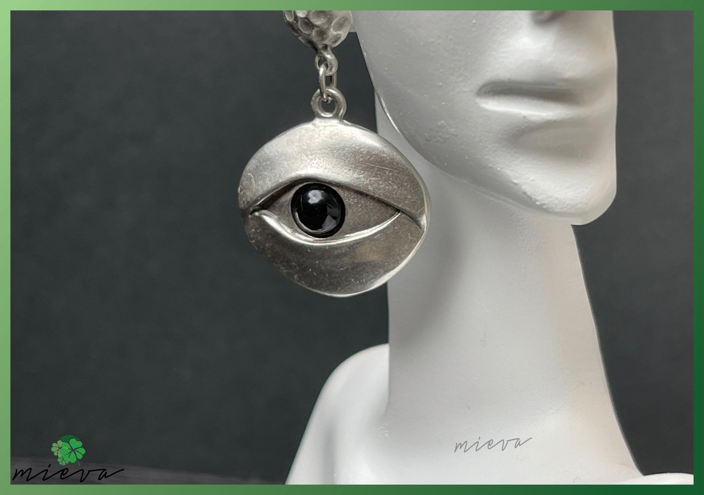 Mystical Gaze Disc Earrings - Enchanted Onyx