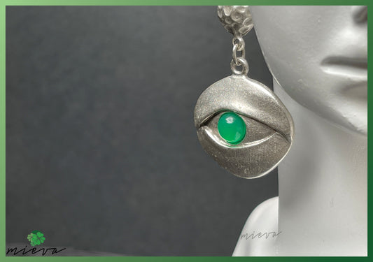 Mystical Gaze Disc Earrings - Emerald Insight