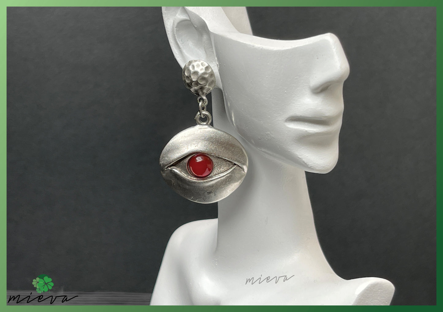 Mystical Gaze Disc Earrings - Ruby Watch