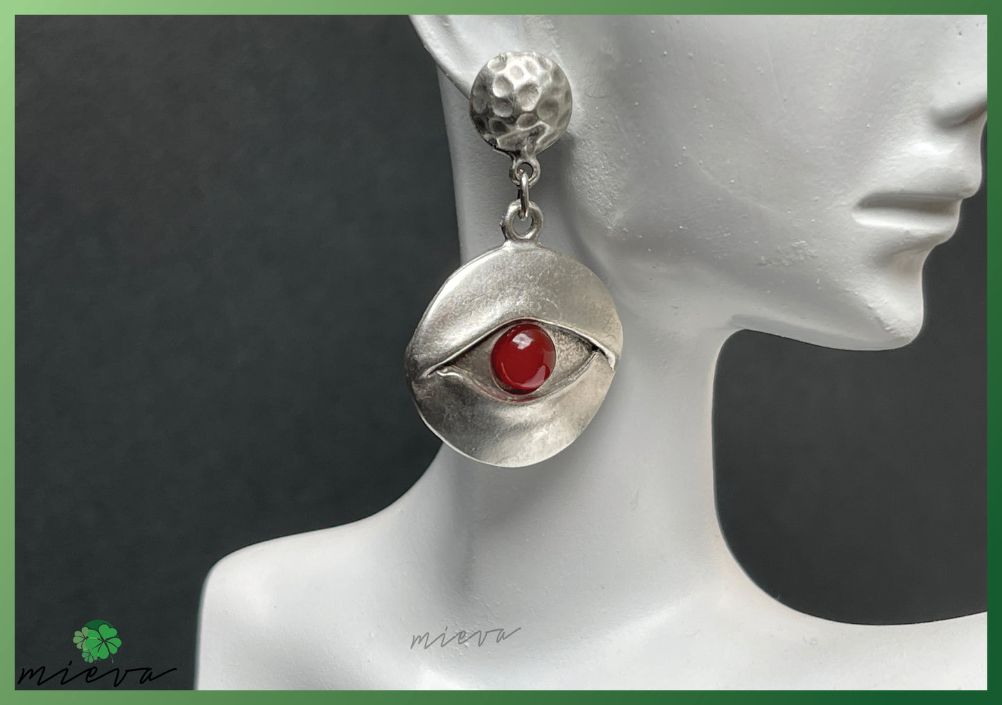 Mystical Gaze Disc Earrings - Ruby Watch