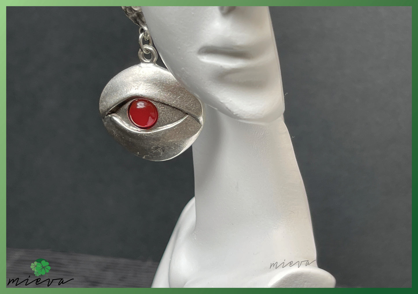 Mystical Gaze Disc Earrings - Ruby Watch