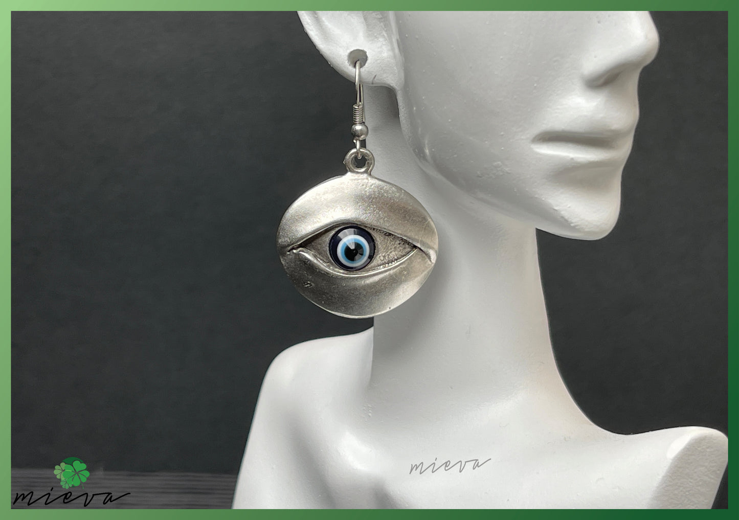 Mystical Gaze Hook Earrings - Azure Intuition