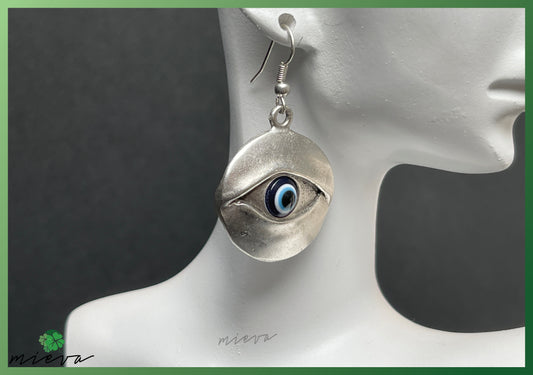 Mystical Gaze Hook Earrings - Azure Intuition