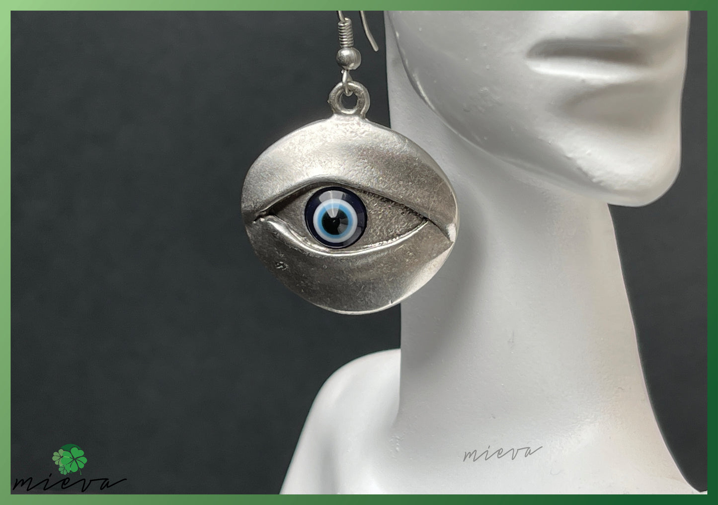 Mystical Gaze Hook Earrings - Azure Intuition