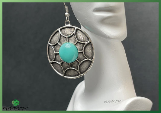 Ethereal Disc Drop Earrings - Aqua Essence