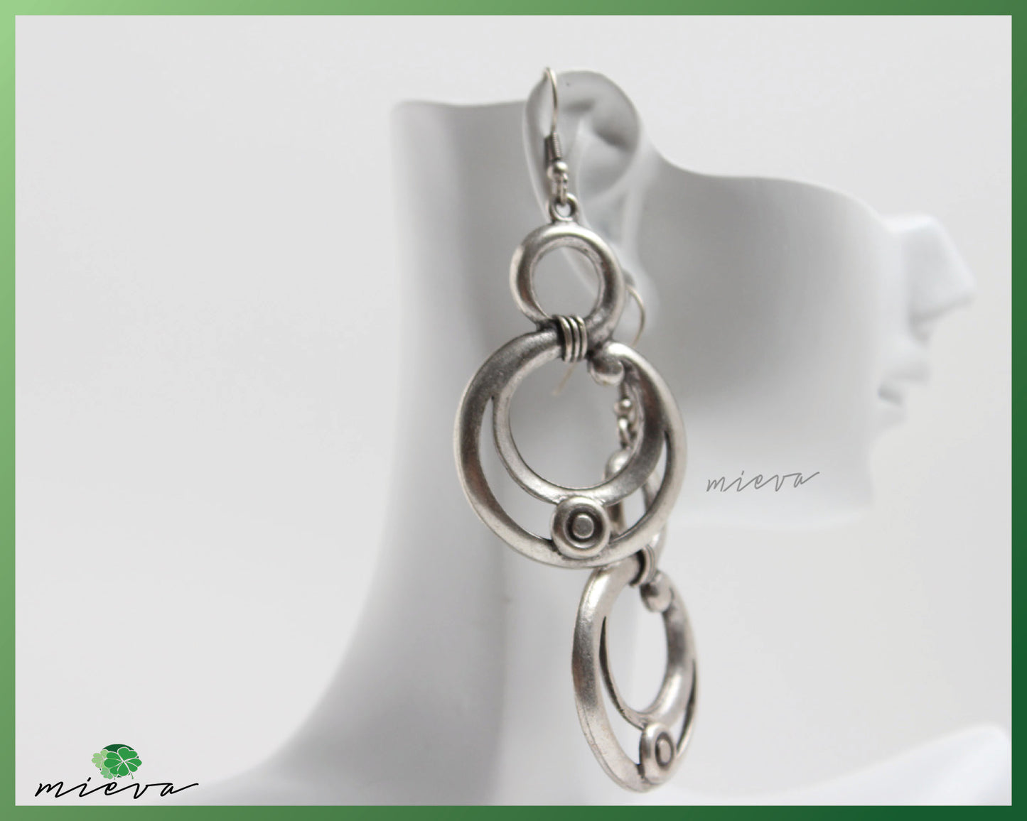 Bohemian Artisan Silver Link Earrings