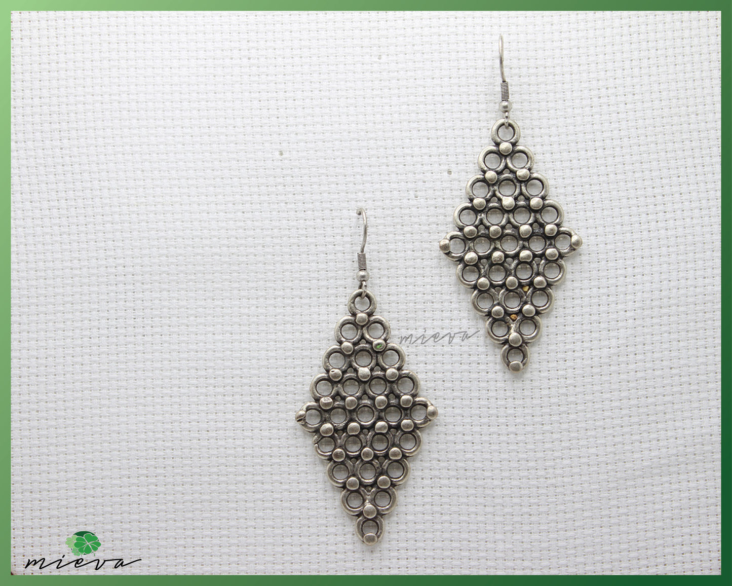 Bohemian Beaded Diamond-Shaped Earrings