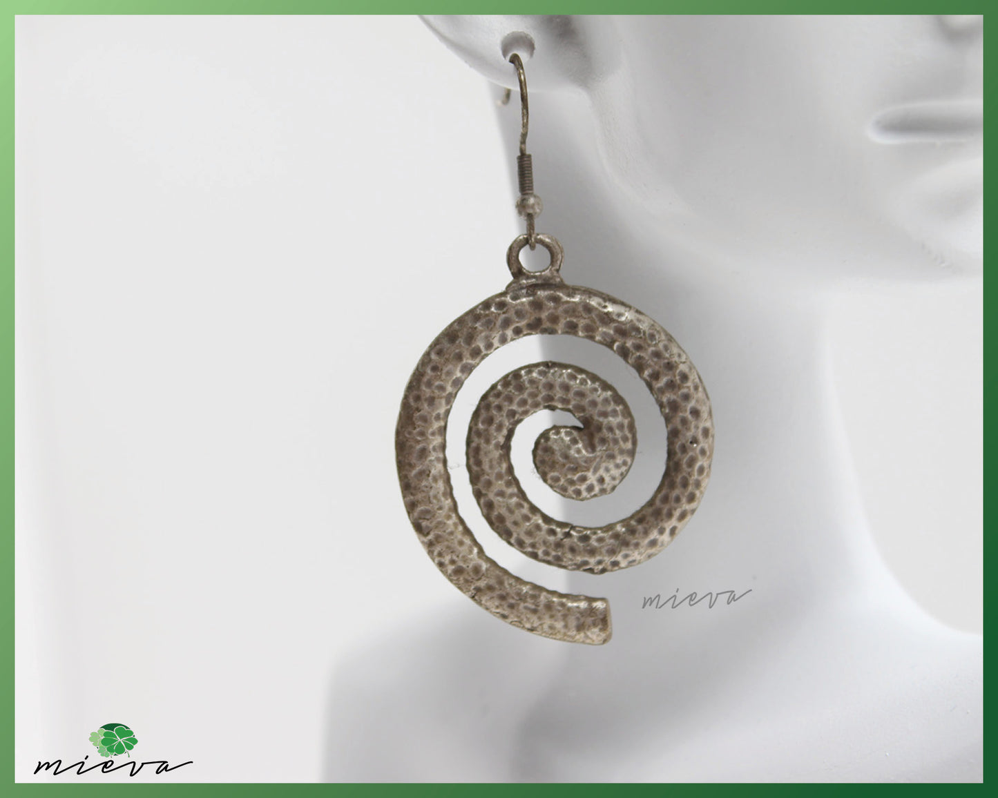 Hammered Silver Spiral Earrings