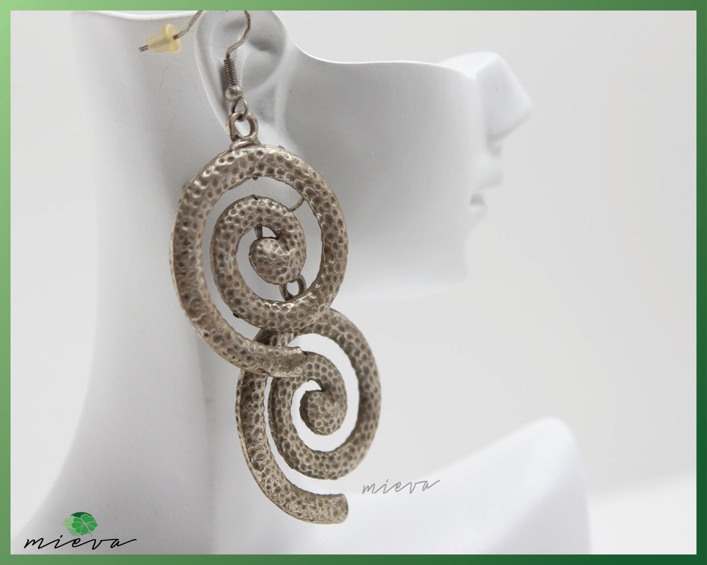 Hammered Silver Spiral Earrings