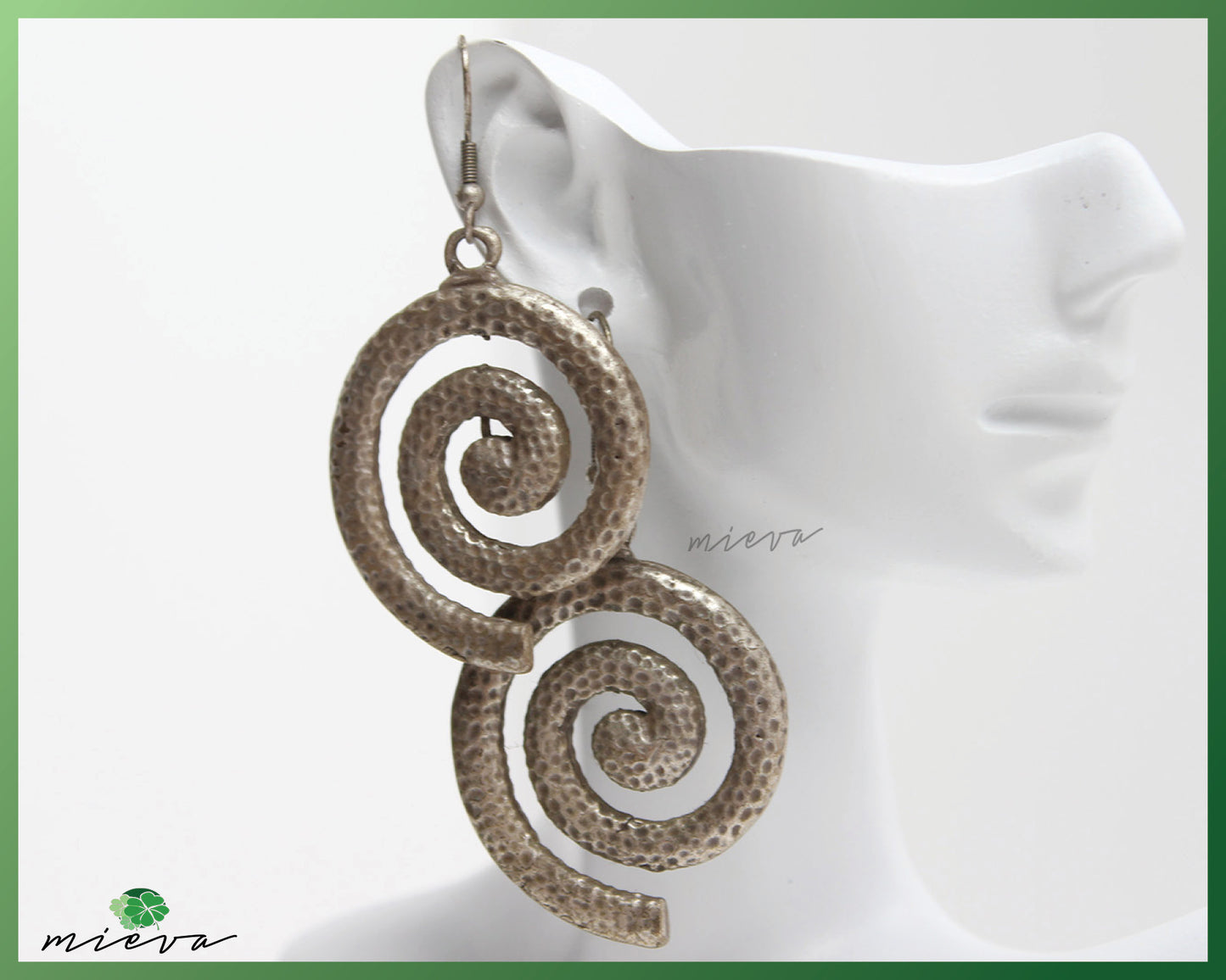 Hammered Silver Spiral Earrings