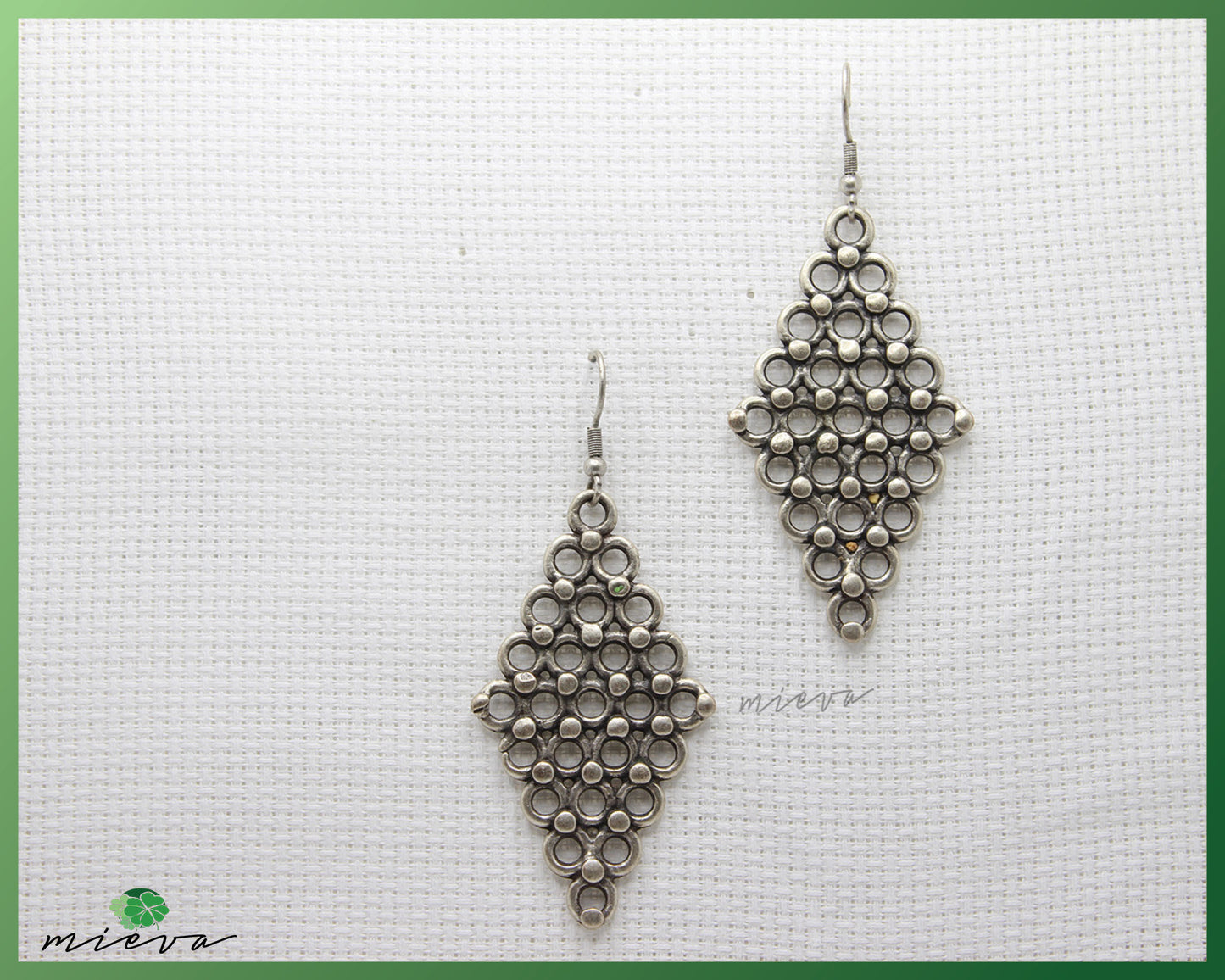 Bohemian Beaded Diamond-Shaped Earrings