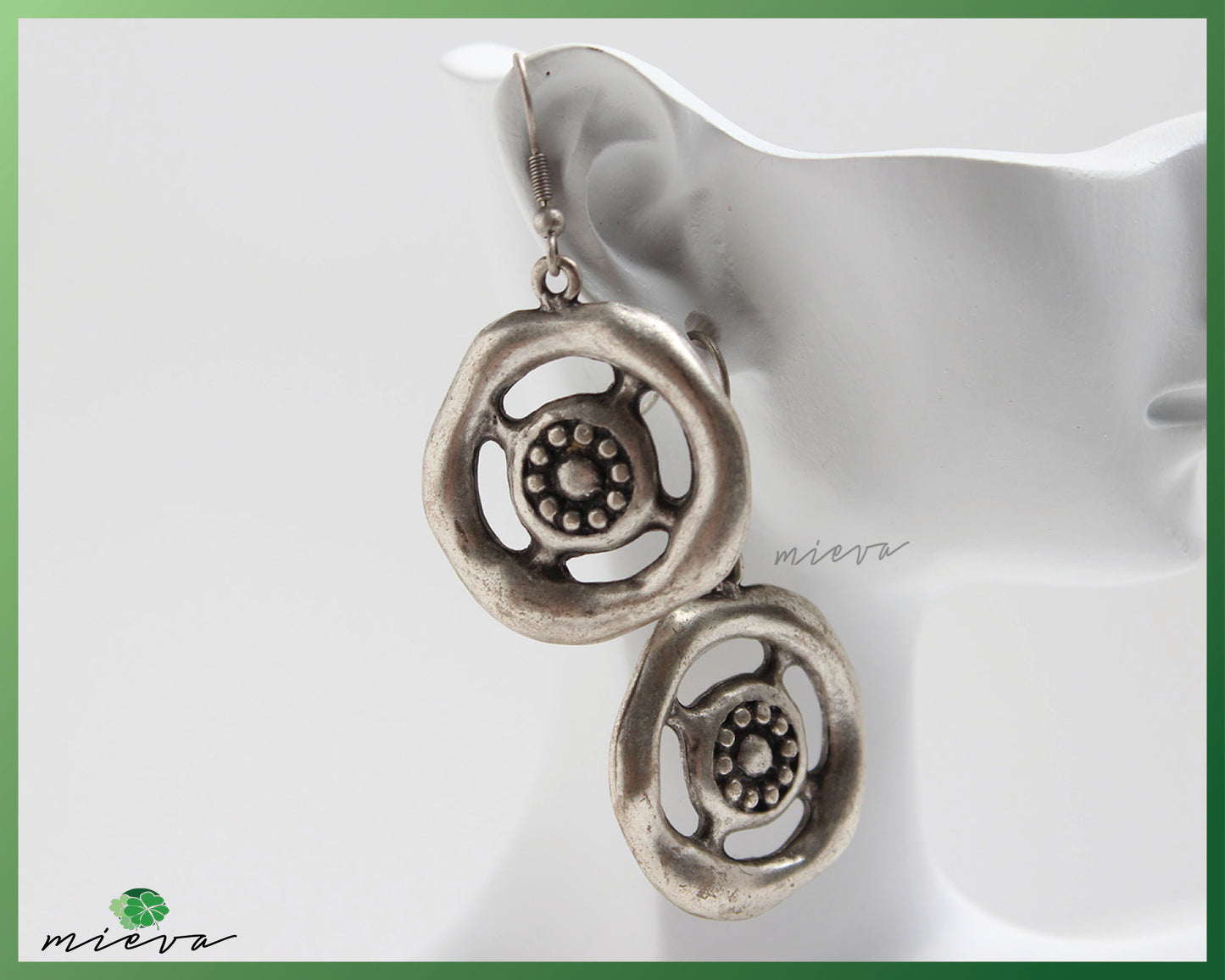 Eclectic Orbit Silver Drop Earrings