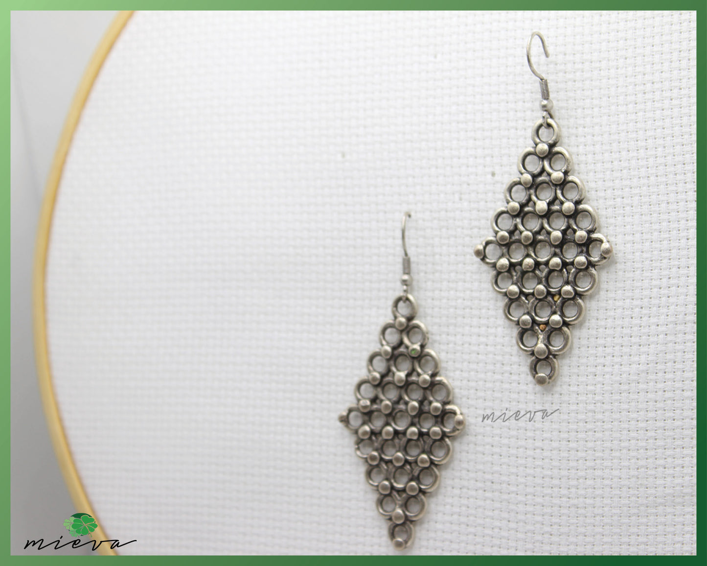 Bohemian Beaded Diamond-Shaped Earrings