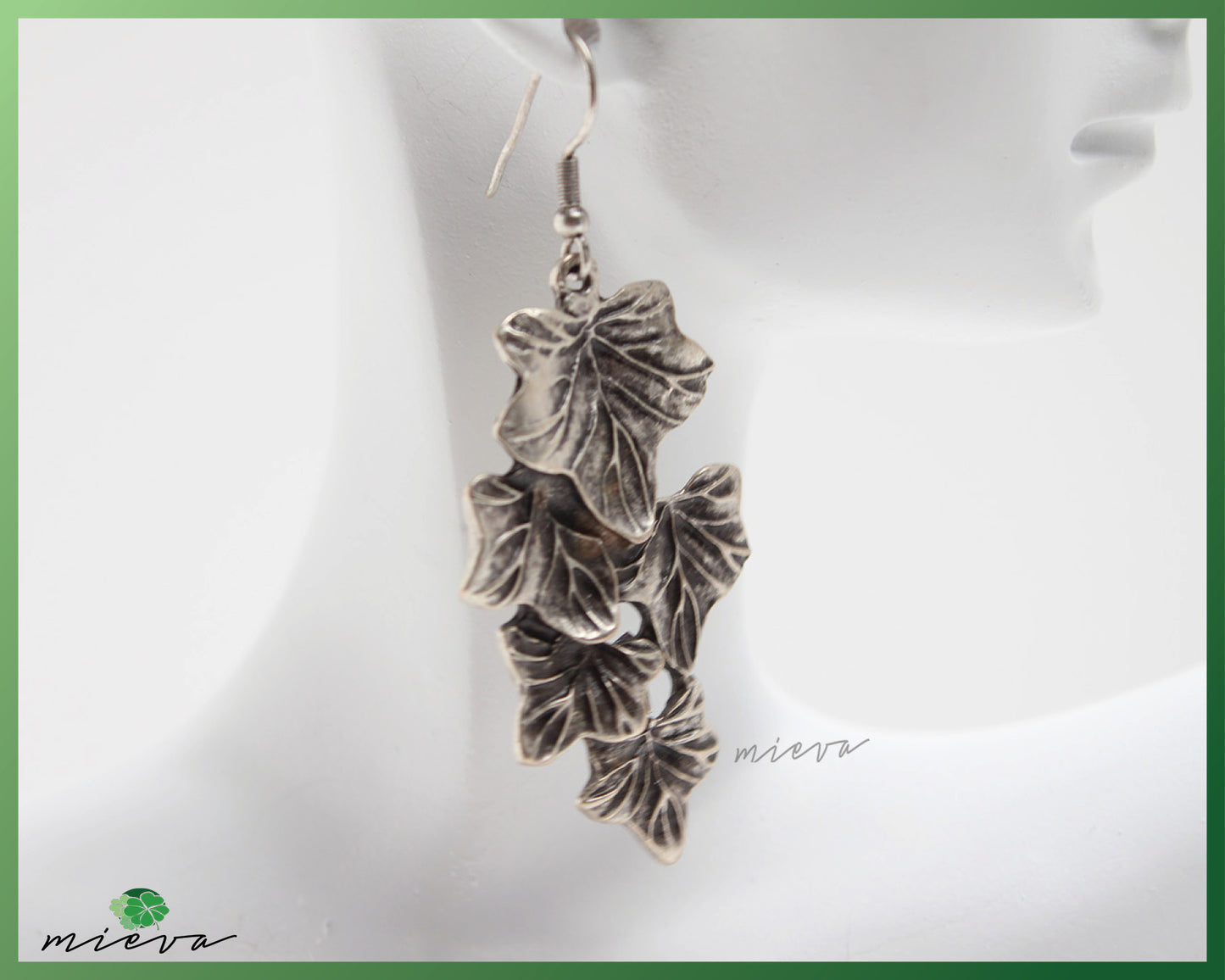 Enchanted Forest Silver Leaf Cascade Earrings