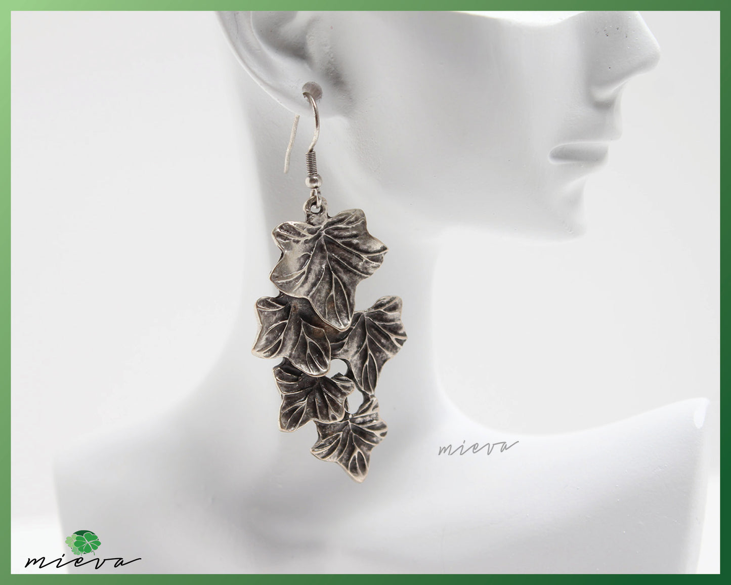 Enchanted Forest Silver Leaf Cascade Earrings