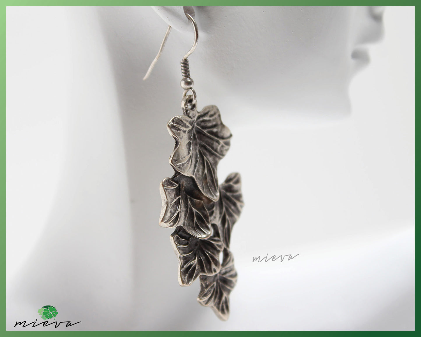 Enchanted Forest Silver Leaf Cascade Earrings