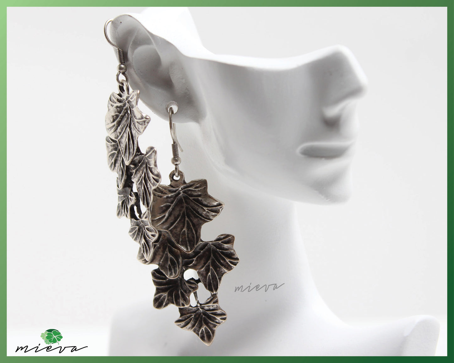 Enchanted Forest Silver Leaf Cascade Earrings