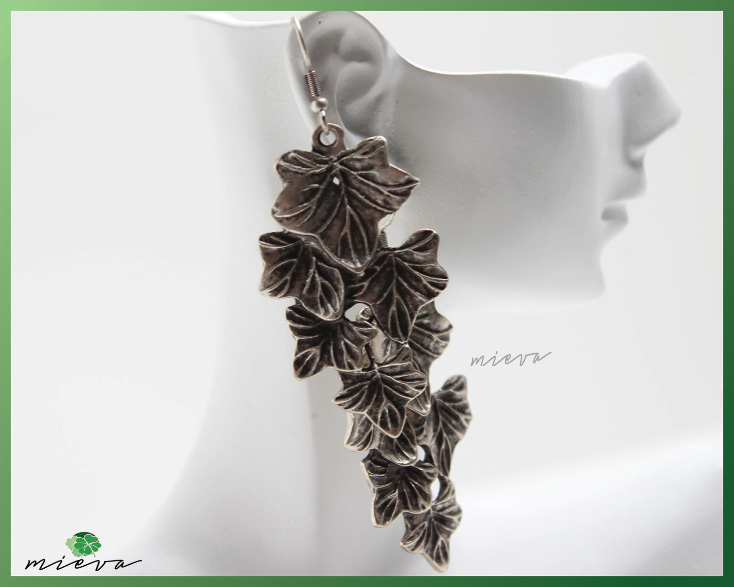 Enchanted Forest Silver Leaf Cascade Earrings