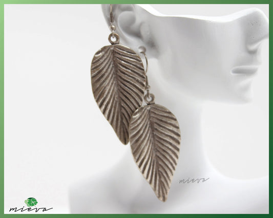 Nature's Whisper Silver Feather Earrings