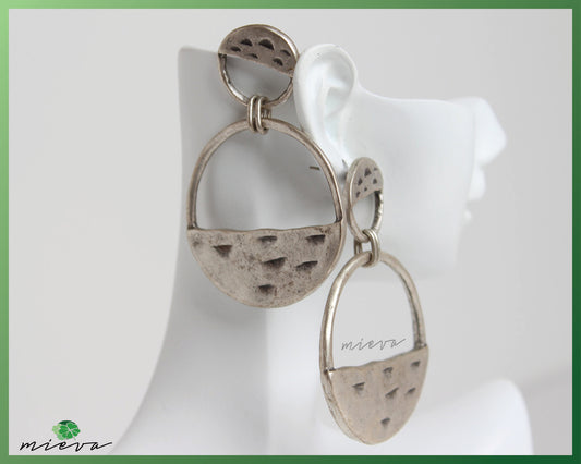 Modern Artisan Double Hoop Earrings with Textured Detail