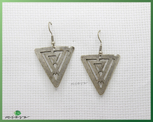 Tribal-Inspired Triangle Engraved Earrings