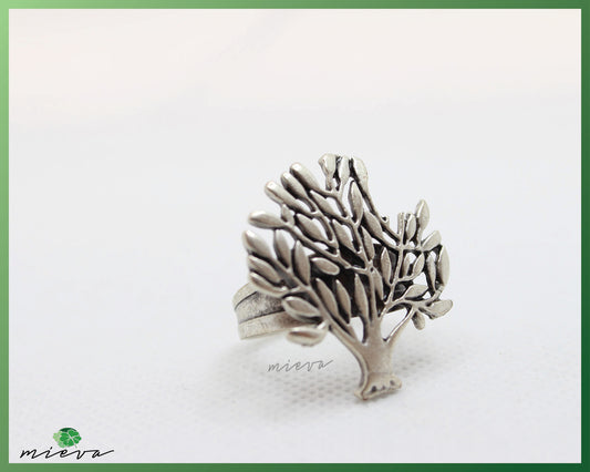 Enchanted Forest Silver Tree Ring