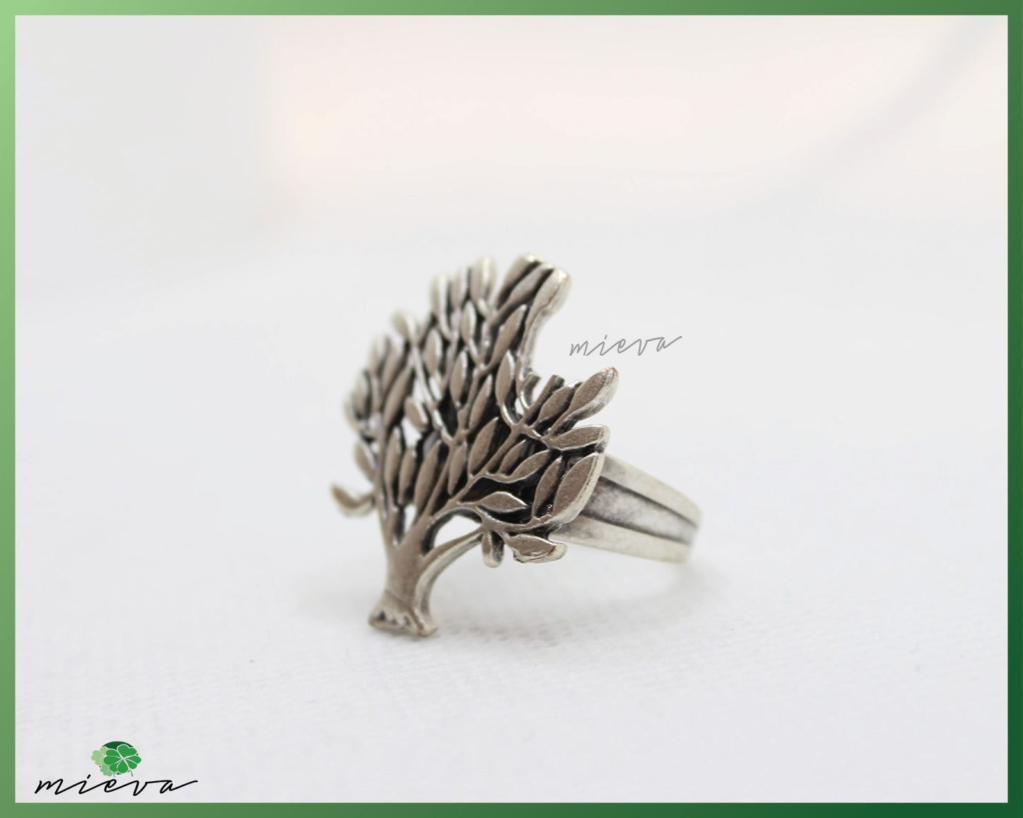 Enchanted Forest Silver Tree Ring
