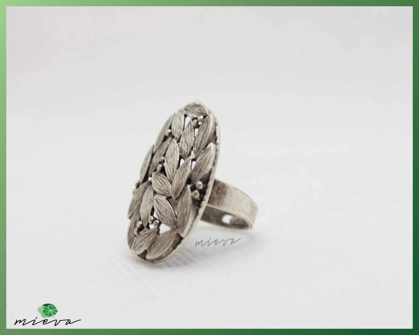 Botanical Harmony Metal Leaf Band Ring