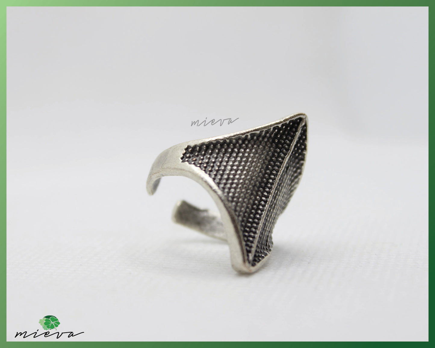 Contemporary Textured Geometric Ring