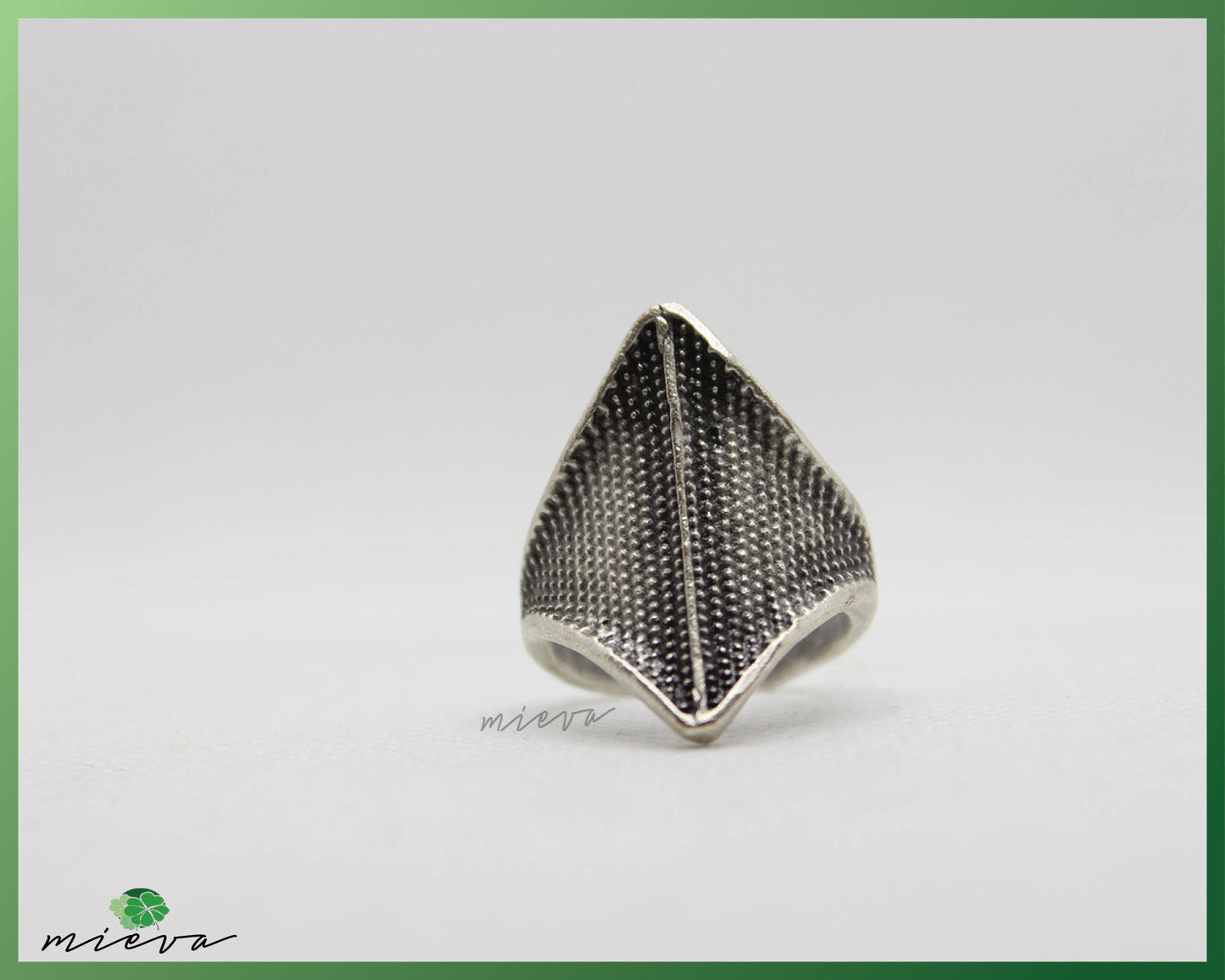 Contemporary Textured Geometric Ring