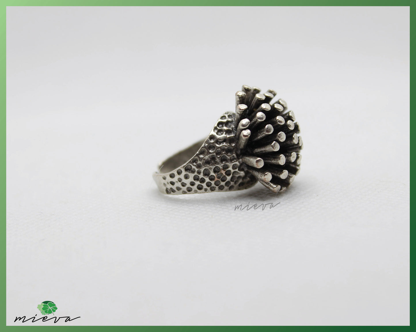 Unique Silver Sea Urchin Inspired Ring