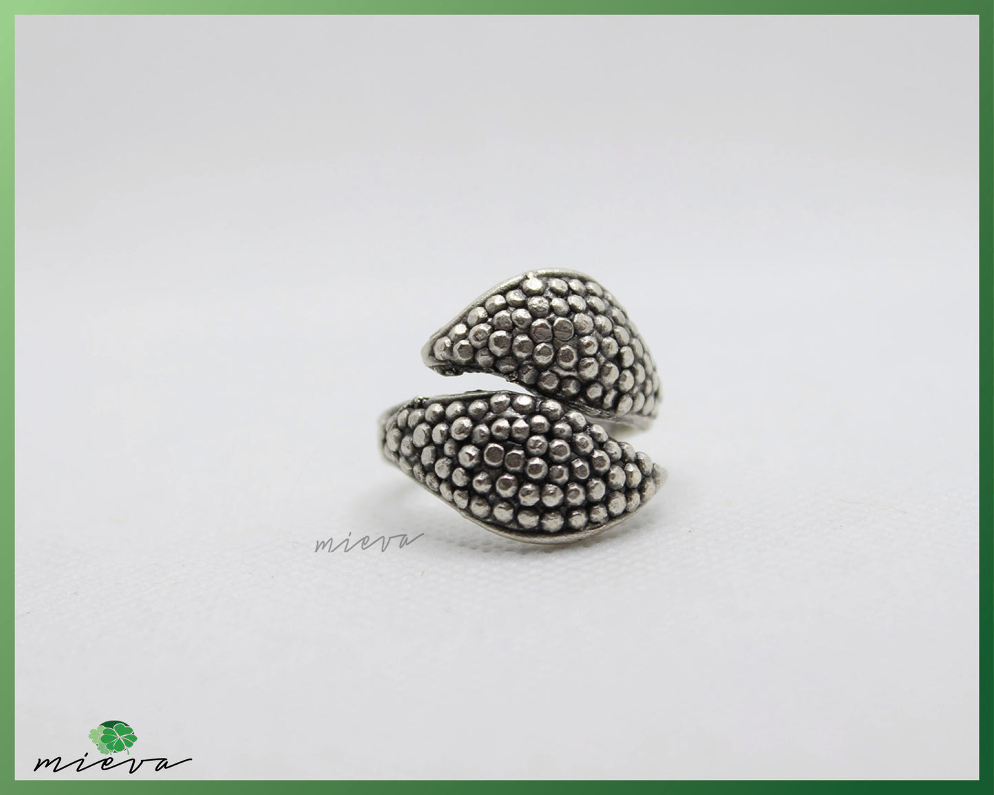 Sculptural Silver Wrapped Bead Ring