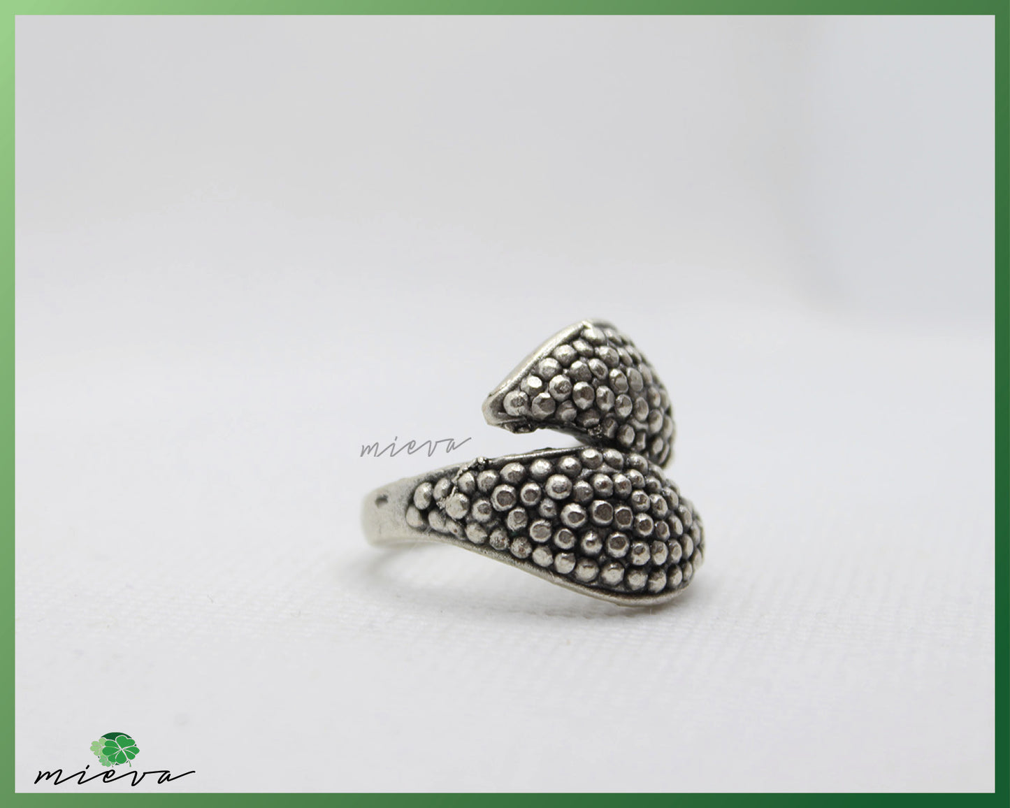 Sculptural Silver Wrapped Bead Ring
