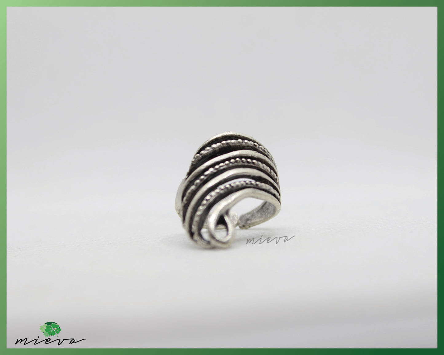 Modernist Silver Multi-Band Crossover Ring