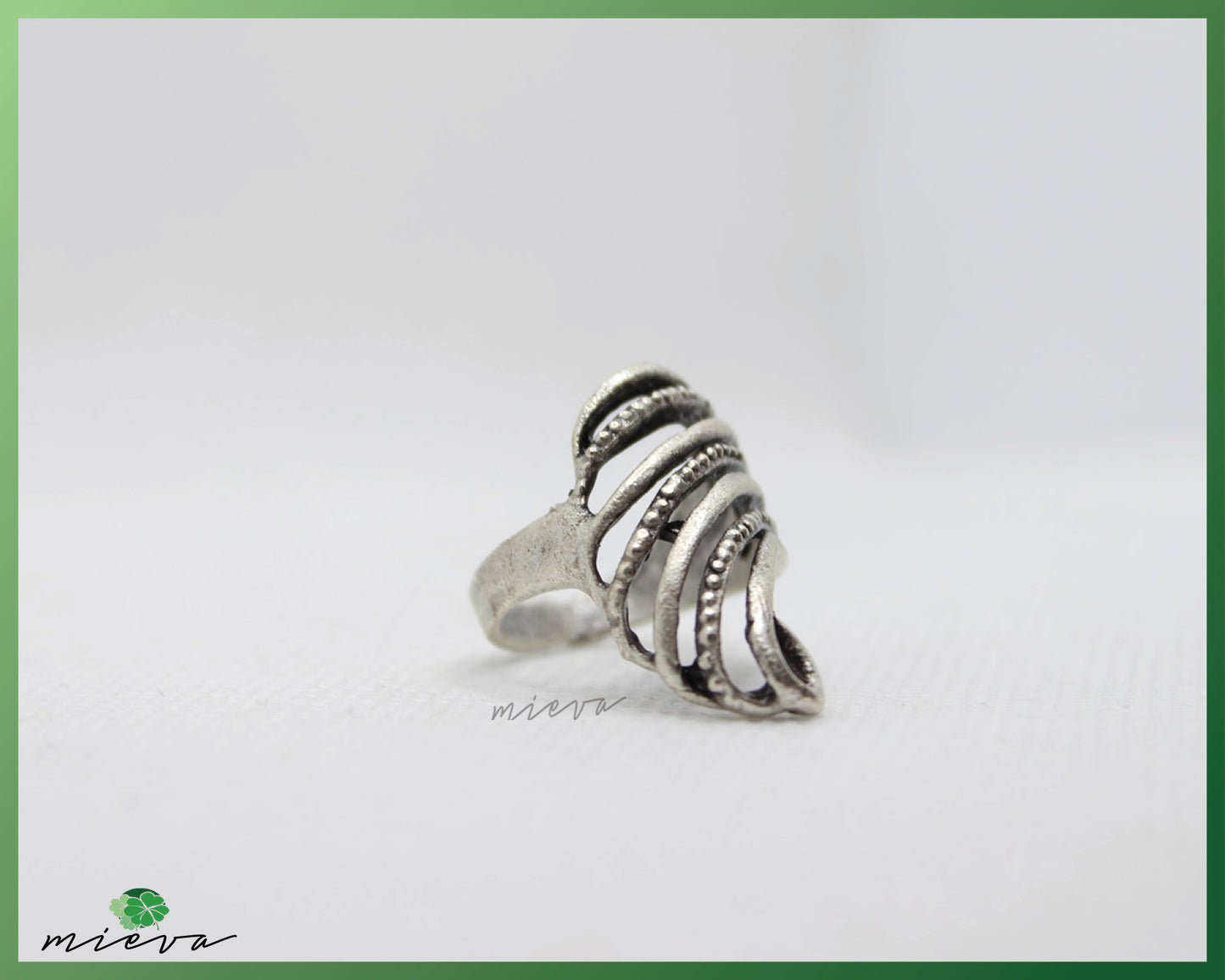 Modernist Silver Multi-Band Crossover Ring