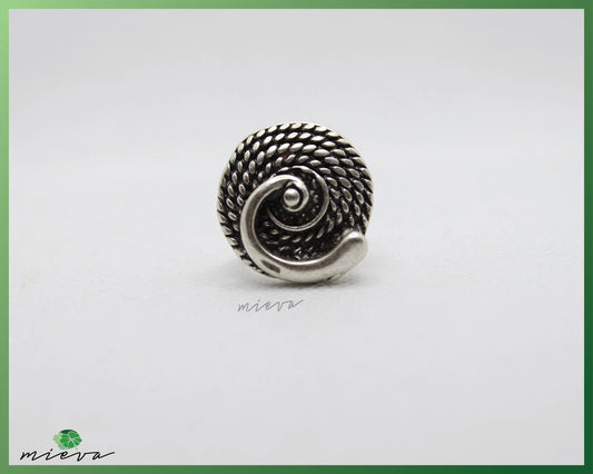 Spiral Motif Silver Textured Ring